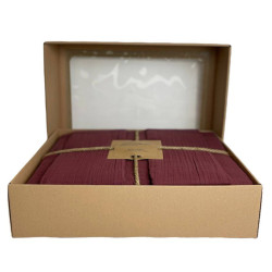 Bedding set SoundSleep Muslin Burgundy Euro (2251736450012)