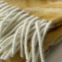 Plaid woolen Vladi Ontario Agnes 300 white-mustard 140x200 cm
