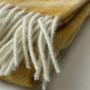 Plaid woolen Vladi Ontario Agnes 300 white-mustard 140x200 cm