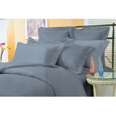Set of pillowcases with piping Stripe Graphite SoundSleep satin-stripe graphite 50x70 cm