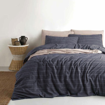 Bed linen set SoundSleep Stonewash AURA MAVI euro blue (51725459)
