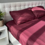 Комплект постельного белья Fiber Bordo Stripe Emily микрофибра бордо двуспальный