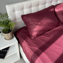 Bedding set Emily Fiber Bordo Stripe microfiber double 175x205 cm bordo (94361193)