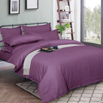 Комплект постельного белья Emily Fiber Lilac Stripe микрофибра полуторный 160х215 см лиловый (94031195)