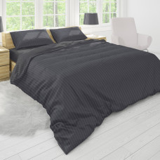 Stripy Graphite SoundSleep bedding set single calico
