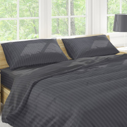 Fitted sheet SoundSleep Stripy Graphite calico 90x200 cm (93949231)