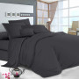 Sheet with elastic band Manner Graphite SoundSleep coarse calico 90x200 cm