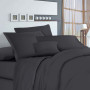 Sheet with elastic band Manner Graphite SoundSleep coarse calico 160x200 cm