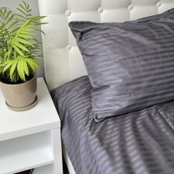 Bedding set SoundSleep Stripe Sense Graphite satin stripe family 160x220 cm (94186079)