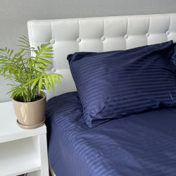 Bed linen set SoundSleep Stripe Sense Dark Blue satin stripe euro 200x220 cm  (94131376)