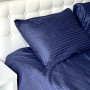 Комплект постельного белья Stripe Sense Dark Blue сатин-страйп SoundSleep темно-синий семейный