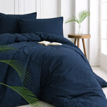 Комплект постельного белья SoundSleep Stonewash Adriatic Dark Blue Полуторный 160х220 см синий (92669536)