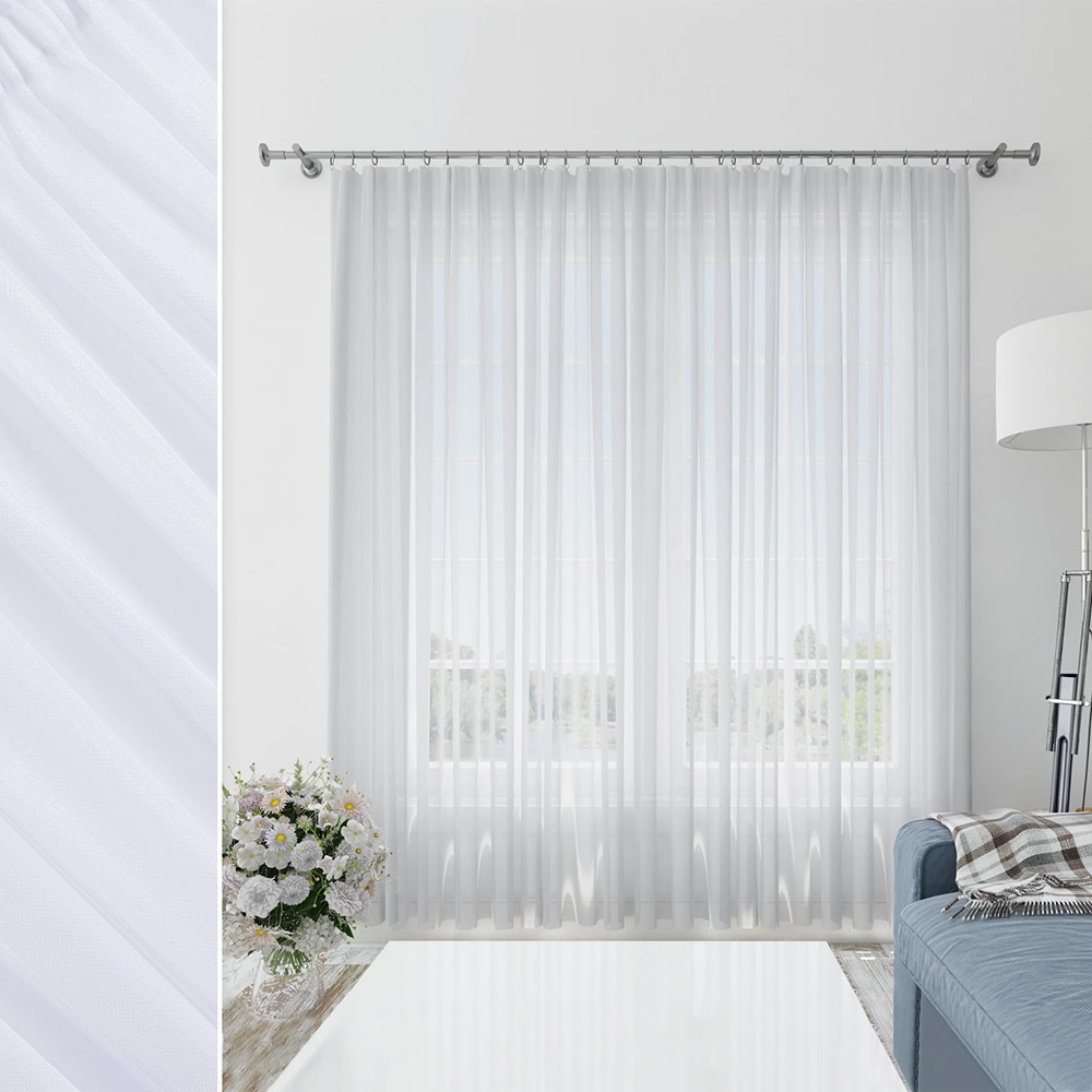 Emily Tulle Textured Mesh white with weight 270x300 cm (2800005197211)