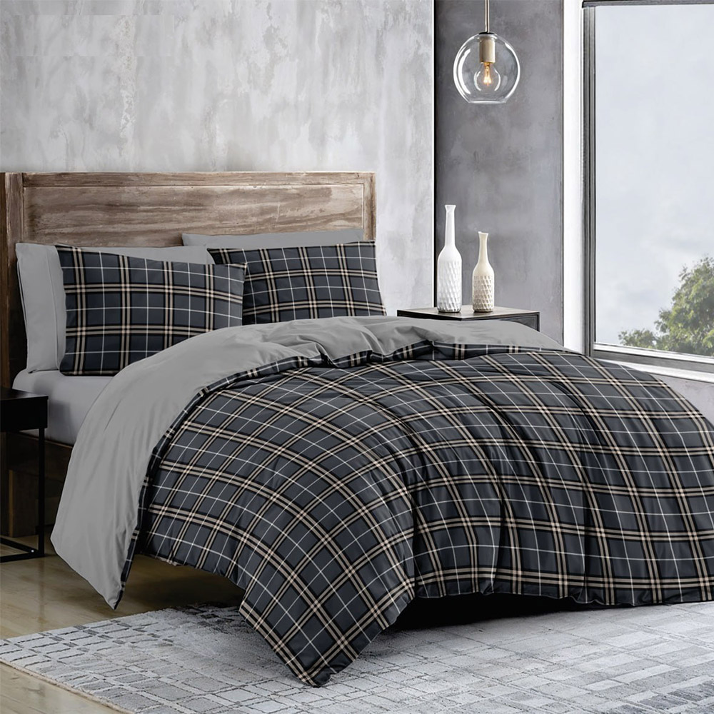 Наволочка SoundSleep Dark Tartan Grey бязь-голд 40х60 см сіра однотонна (2800005136111)