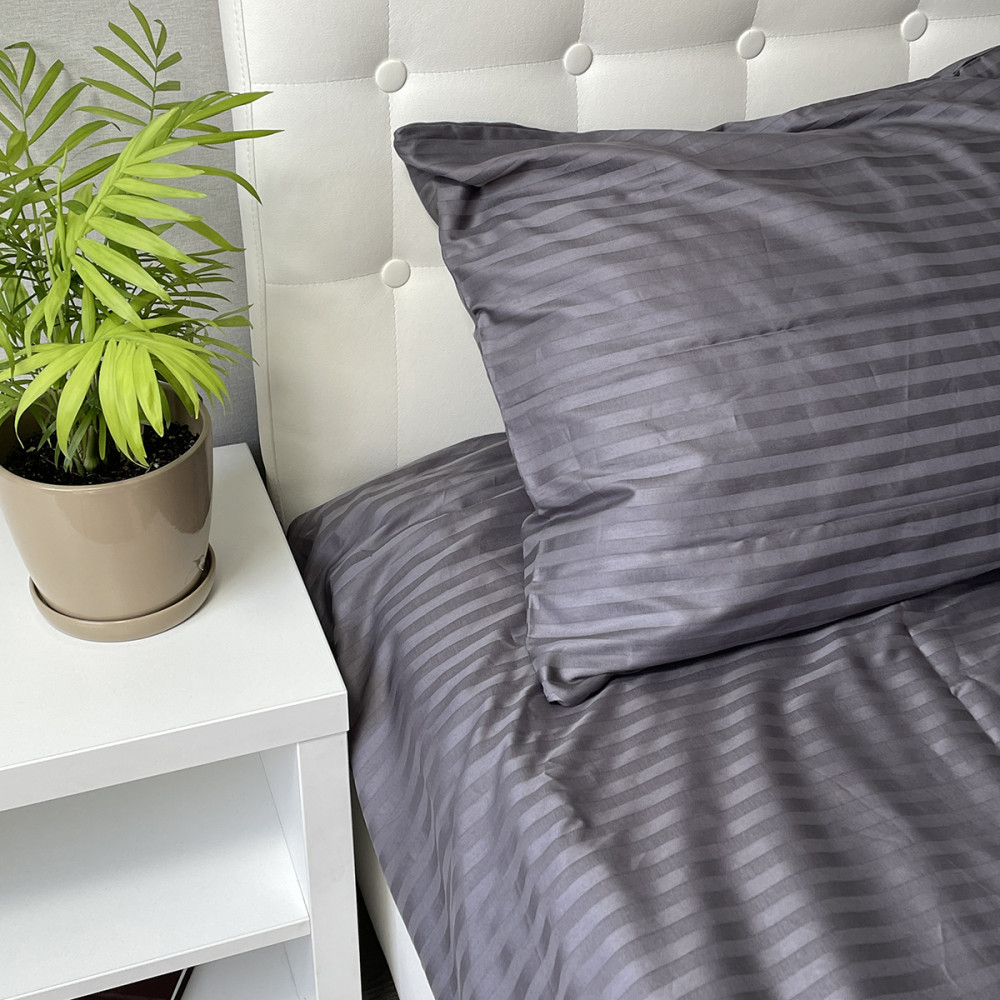 Pillowcase Stripe Sence Graphite SoundSleep satin stripe 40x60 cm (2800005053661)