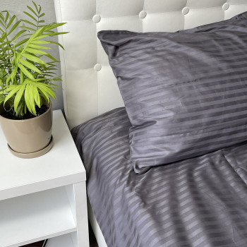 Pillowcase Stripe Sence Graphite SoundSleep satin stripe 40x60 cm (2800005053661)