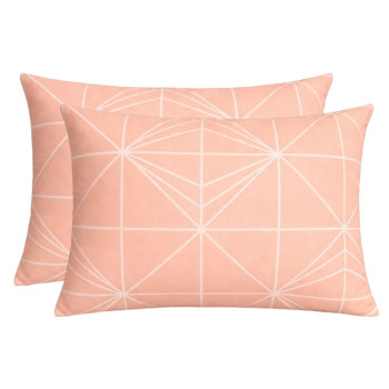 Pillowcase Set SoundSleep Geometry Ray Calico 50x70 cm 2 Peach (2800005032598)
