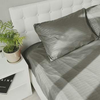 Emily Fiber Gray Stripe Microfiber Sheet 200x220 cm Gray (2800005108439)