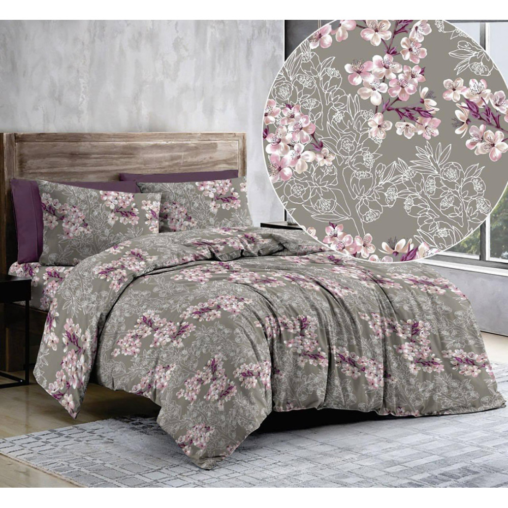 Bedding set SoundSleep Blossom Pink calico-gold single 140x215 cm (2800005071108)