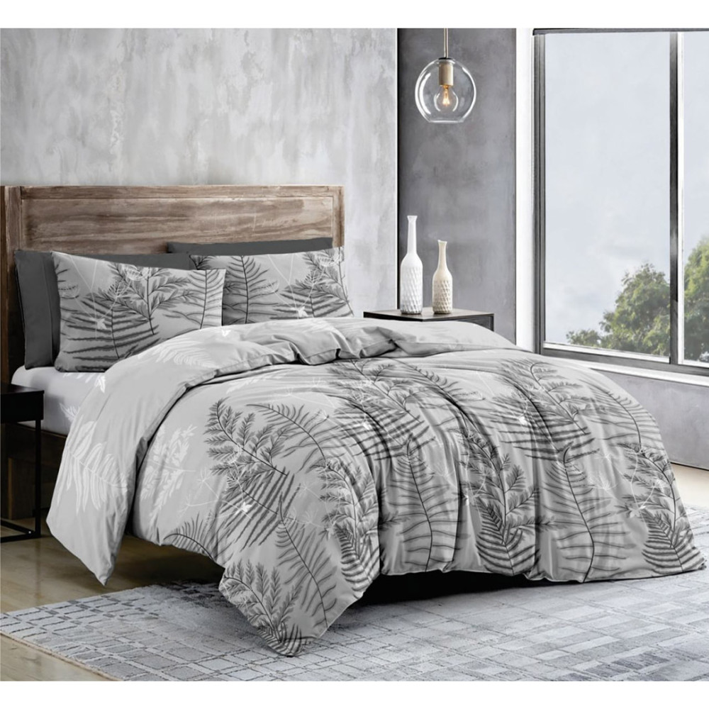Bed linen setSoundSleep Leaflets double calico 175x205 cm grey (2800004979856)