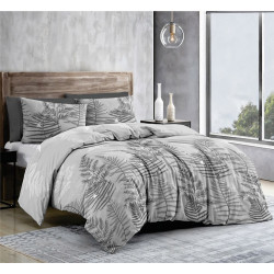 Комплект постельного белья SoundSleep Leaflets бязь двуспальный 175x205 см серый (2800004979856)