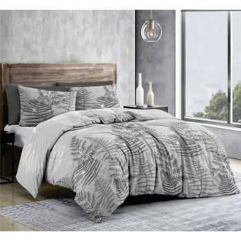 Bed linen setSoundSleep Leaflets double euro calico 200x220 cm grey (2800004979863)