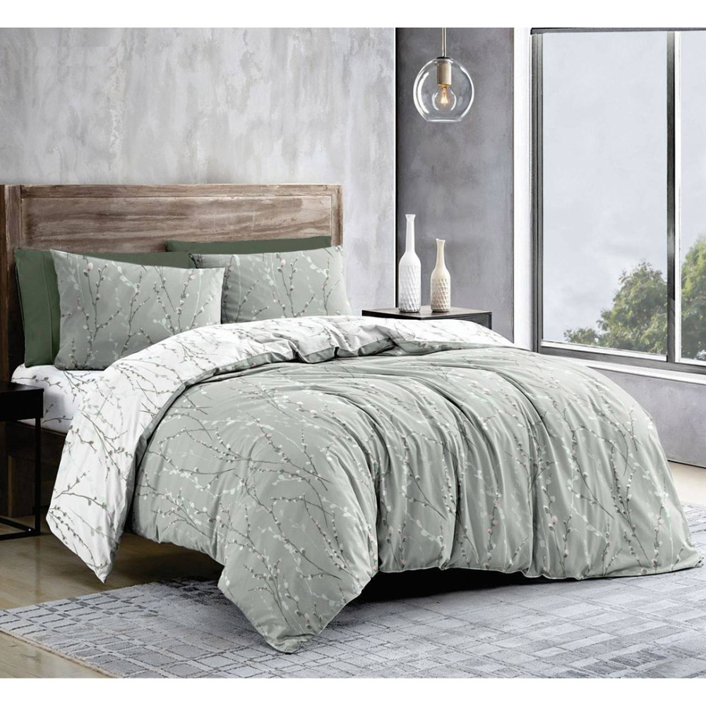Комплект постільної білизни SoundSleep Branch Olive бязь-голд двоспальний 175х215 см (2800005185683)