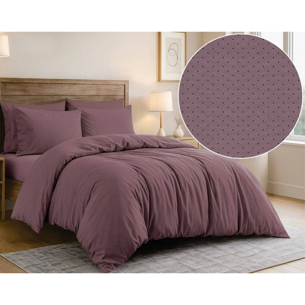 Комплект постельного белья SoundSleep Dots Marsala бязь-голд евро 200х220 см (2800005185614)