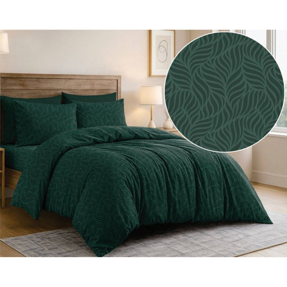Комплект постільної білизни SoundSleep Leaves Green бязь-голд євро 200х220 см (2800005187786)