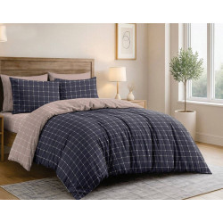 SoundSleep Modern Check Family Bed Linen Set Calico Gold 145x215 cm (2800005187878)