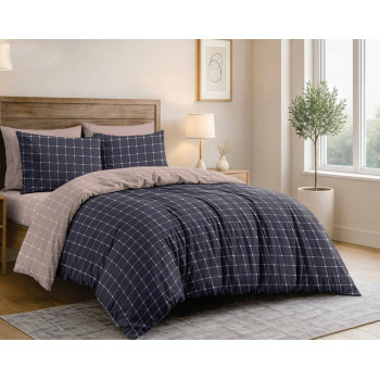 Zestaw pościeli SoundSleep Modern Check calico-gold, pojedynczy, 145x215 cm (2800005187847)