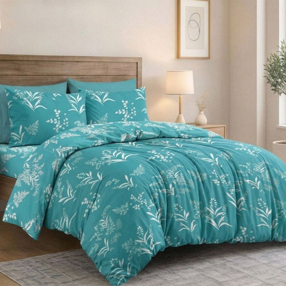 SoundSleep Flore Turquise gold calico pillowcase 50х70 cm turquoise with print (2800005186031)