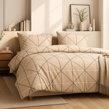  Single bed linen set SoundSleep Solytale family 160x220 cm beige (2800004803113)