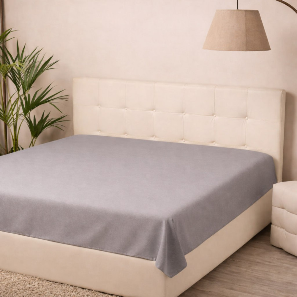 Fitted sheet SoundSleep Delicacy flannel 160x200 cm gray (94286991)