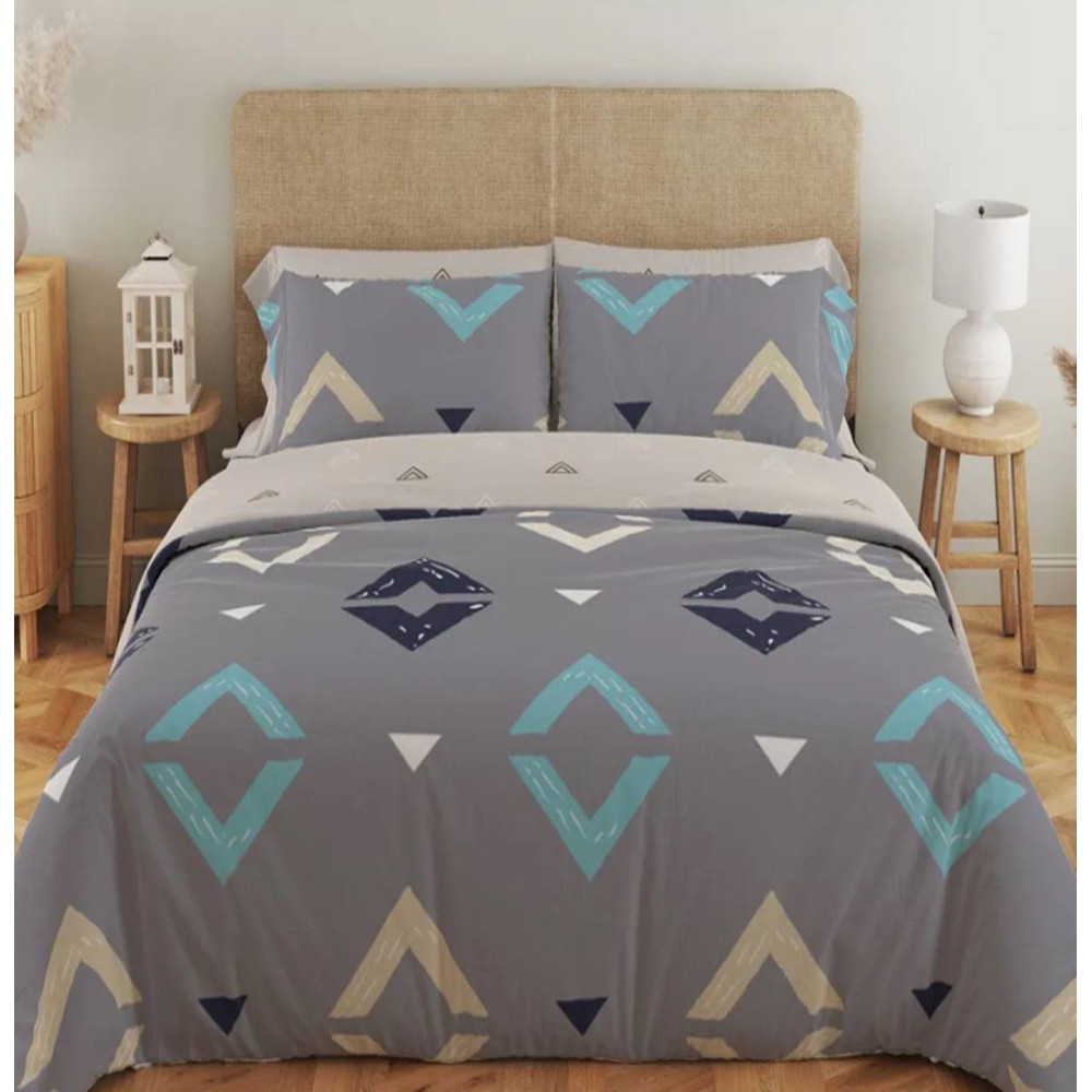 SoundSleep rhombuses Calico Double Bed Linen Set 175x215cm Gray (2800005131031)
