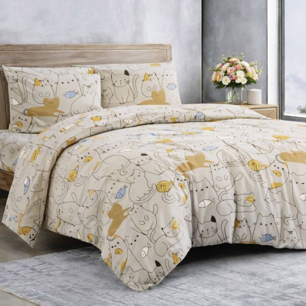 Bedding set SoundSleep Cute Kittens calico teenage beige 140x215 cm (2800005024425)