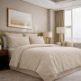 Bed linen set SoundSleep Latte Linen 100% cotton ranfors double euro 200x220 cm light beige (2800005059496)