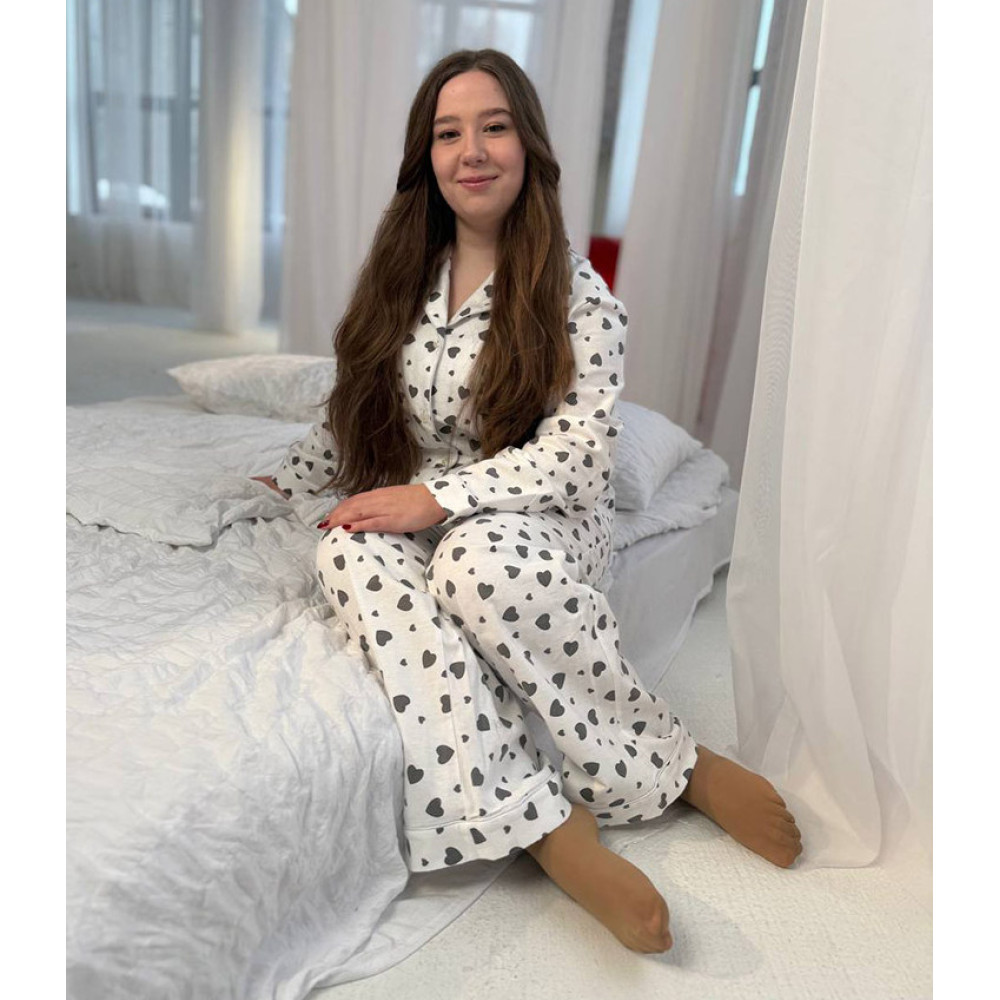 Women's flannel pajamas SoundSleep Flanel Heart Grey SoundSleep white XL (2800005001952)