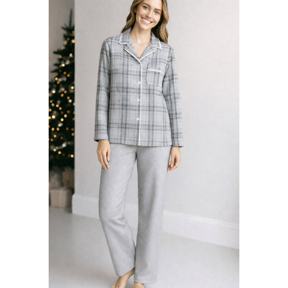 Women's flannel pajamas Cоzy Grey SoundSleep gray cell S (2800005001976)