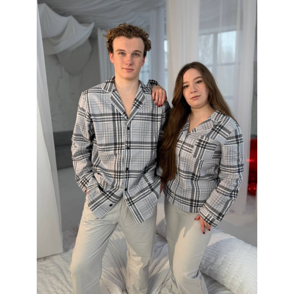 Women's flannel pajamas Cоzy Grey SoundSleep gray cell S (2800005001976)