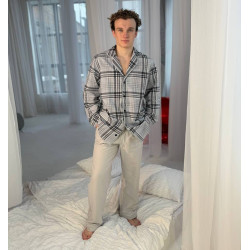 Men's flannel pajamas SoundSleep Flanel Cozy Grey cell L (2800005002027)