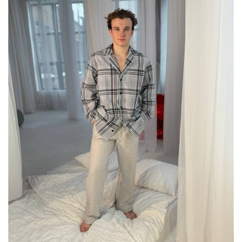 Men's flannel pajamas SoundSleep Flanel Cozy Grey cell XXL (2800005002041)