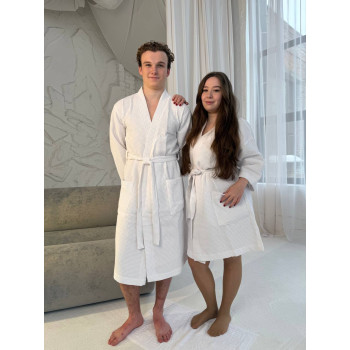 Bathrobe SoundSleep Wariet Waffle Kimono White long XL (2800004851251)