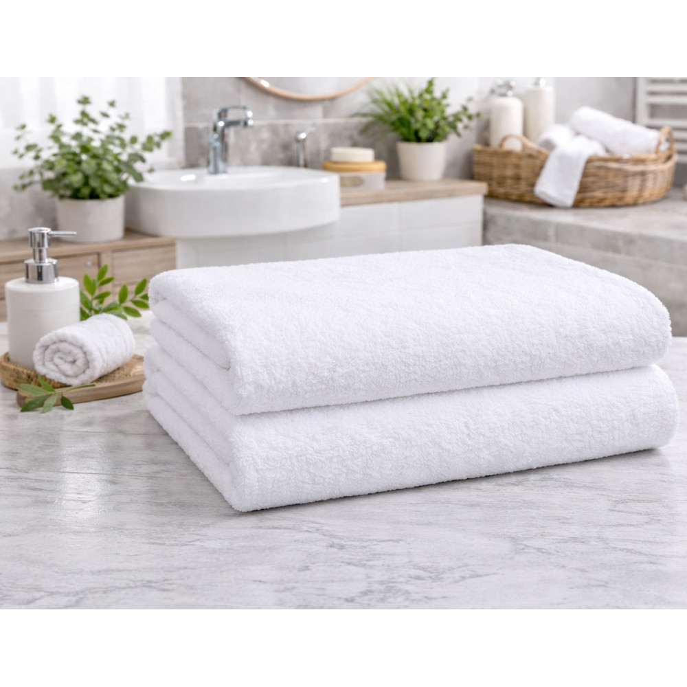 Set of 2 Hotel Terry Towels 500г SoundSleep White (2800004992299)