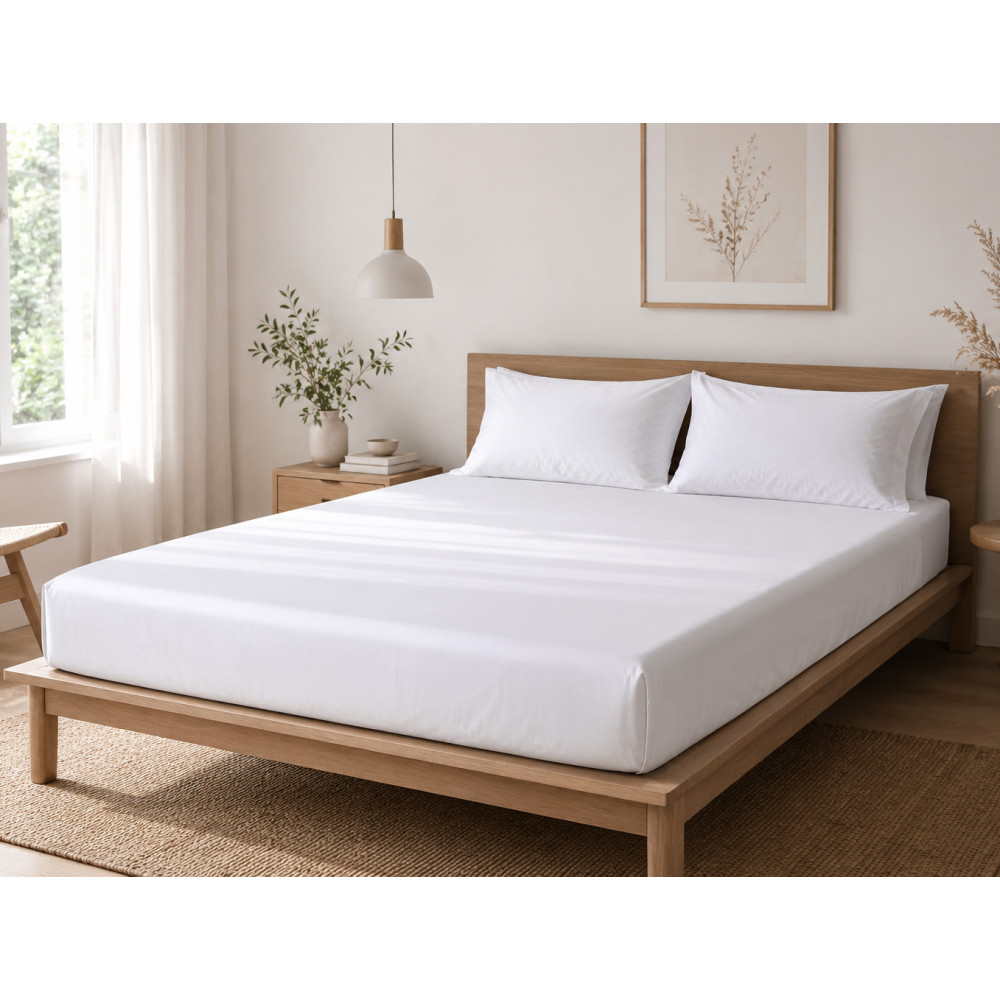 SoundSleep Siega satin sheet 200x220 cm white (94297263)