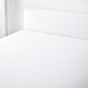 Bed Sheet SoundSleep Stripe satin 220x240 cm white (93951487)