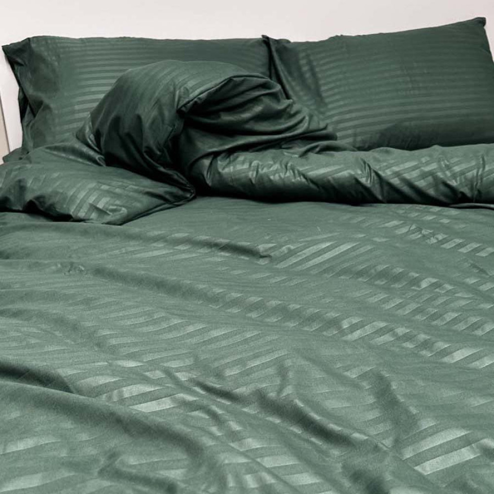Bedding set Emily Fiber Green Stripe microfiber double 175x205 cm green (94193695)
