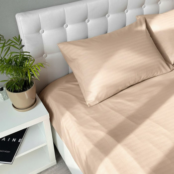 Bed Linen Set Emily Fiber Beige Stripe Microfiber double 175x205 cm (2800005054224)