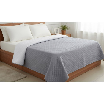 Bedspread SoundSleep double-sided 200x220 cm white and gray (2800005136333)