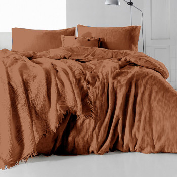 Комплект постельного белья SoundSleep Muslin Mokko темно-бежевый евро (2800005027471)